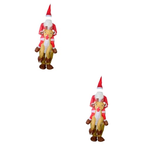Holibanna 2 Stk Jesu Kostüm Jesu Kleidung Kostüm Aufblasen Weihnachtskostüm Zum Aufblasen Aufblasbares Weihnachtsspielzeug Weihnachtsmann-kostüm Partei Aufblasbares Tuch Elch-cosplay-kleid von Holibanna