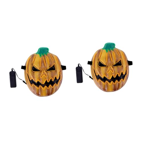 2 Stk Halloween leuchtende Maske LED-Maske Grafik-T-Shirts aus Baumwolle Maskerade halloween schminke halloween make up Party-Maske Halloween-Maske blinkt Lampenschirm Plastik von Holibanna