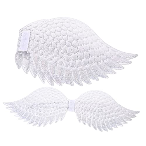 Holibanna 2 Stück Flügel Kostüm Zubehör für Cosplay Party Requisite für Halloween und Bühnenaufführungen Silberne Engelsflügel mit Feiner Verarbeitung und Einzigartigem Design von Holibanna