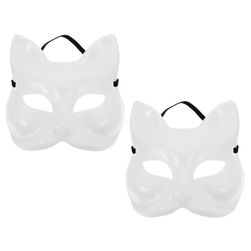 Holibanna 2 Stück Fuchsmaske Diy-Masken Aus Weißem Kunststoff Unbemalt Bastelmaske Schlichte Tiermaske Handbemalte Masken Maskenmasken Für Kinder Zum Dekorieren Von Bastel-Partygeschenken von Holibanna