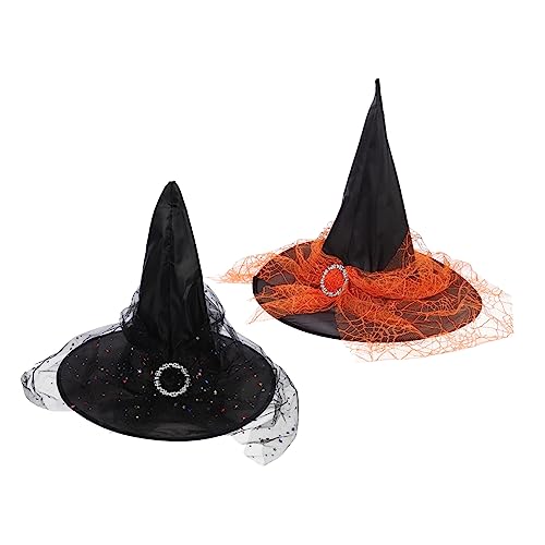 Holibanna 2 Stück Halloween Hexenhüte Orange Schwarz Bequeme Party Cosplay Hüte für Erwachsene Hochwertiges Stoffmaterial Detailreiche Verarbeitung für Halloween Karneval und Kostümpartys Holibanna 2 Stück Halloween Hexenhüte Orange Schwarz Bequeme Party Cosplay Hüte für Erwachsene Hochwertiges Stoffmaterial Detailreiche Verarbeitung für Halloween Karneval und Kostümpartys von Holibanna