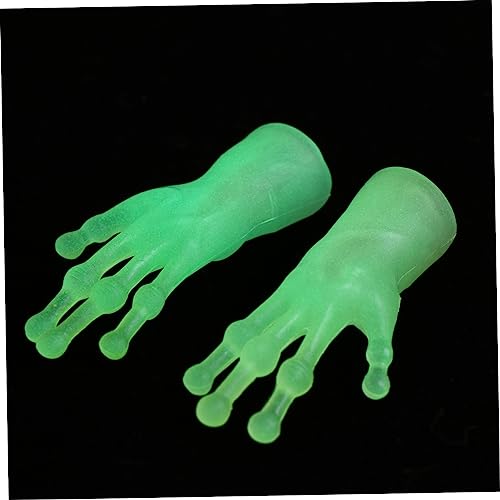 Holibanna 2 Stück Halloween Party Halloween Dekoration Funny Fun Toy Schwarze Halloween-Handschuhe Ausländer Fingerhandschuhe Kostümrequisite Trickfingerabdeckung PVC Green von Holibanna