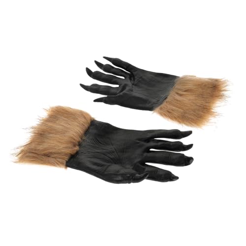 Holibanna 2 Stück Horrible Wolf Handschuhe Cosplay Kostüm Krallenhandschuhe für Halloween Party und Maskerade Unheimliche Tierpfoten für Rollenspiele und Festlichkeiten von Holibanna