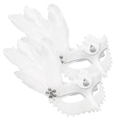 Holibanna 2 Stück Karnevalsmaske halloween masken halloweenmaske karnevalskostüme faschingkostüme Maskerademaske Steampunk-Maskerade-Maske Kostüm Party Maske Partyzubehör Plastik Weiß von Holibanna