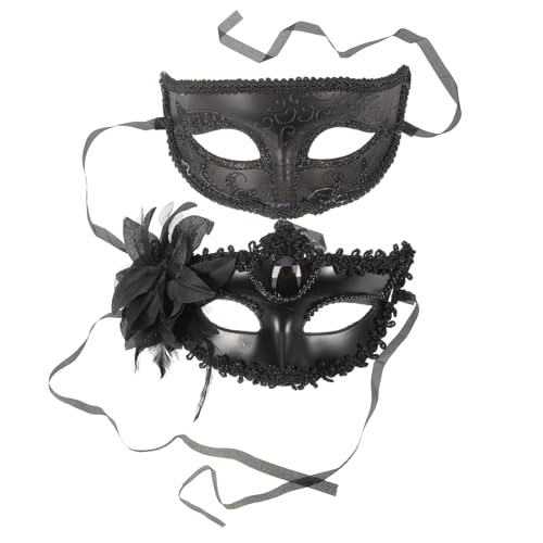 Holibanna 2stücke Masquerade Maske Für Halbe Gesichtsmaske Für Kostümparty Halloween-party Maske Dekorative Für Männer Und Frauen Einzigartiges Design Für Karneval Und Festivals von Holibanna