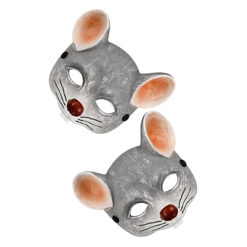 Holibanna 2stücke Pu Schaum Mausmaske Realistische Tier-halbmaske Für Halloween Karneval Und Cosplay Leicht Und Komfortabel Für Erwachsene von Holibanna