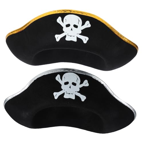Holibanna 2 Stück Piratenhut Teiliges Kostümzubehör für Erwachsene für Karneval Halloween und Cosplay Strapazierfähiger Hut mit Gold und Silberfarbenen Akzenten Perfektes Accessoire für Holibanna 2 Stück Piratenhut Teiliges Kostümzubehör für Erwachsene für Karneval Halloween und Cosplay Strapazierfähiger Hut mit Gold und Silberfarbenen Akzenten Perfektes Accessoire für von Holibanna