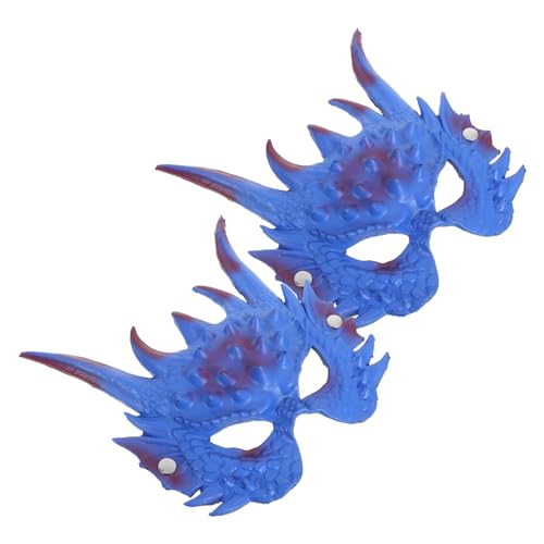 Holibanna 2 Stück Teiliges Blaue Chinesische Drachengesichtsmaske Handgefertigt Realistisch für Halloween Kostüm Masquerade Party Cosplay und Erwachsene von Holibanna