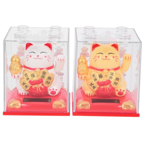 Holibanna 2 Stück Teiliges Solarbetriebene Winkekatze Glücksbringer mit Wackelndem Arm für Gartendekoration für Zuhause Büro und Auto Holibanna 2 Stück Teiliges Solarbetriebene Winkekatze Glücksbringer mit Wackelndem Arm für Gartendekoration für Zuhause Büro und Auto von Holibanna