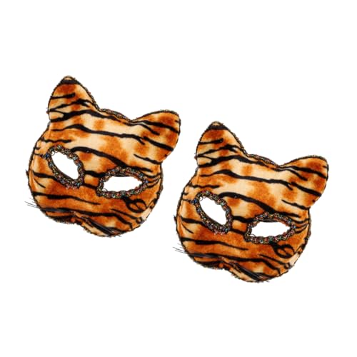 Holibanna 2 Stück Dekorative Tiger-halbmasken Für Halloween Maskenbälle Und Kostümpartys von Holibanna