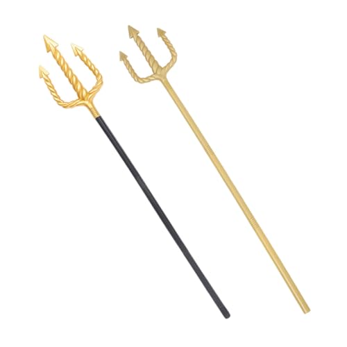 Holibanna 2 Stück Trigeminus Performance Requisiten Halloween-dreizack-stütze Trident Halloween Prop Dreizack Für Kinderkostüm Dreizack-Cosplay Dreizack Kostümzubehör Teufelsgabel Plastik von Holibanna
