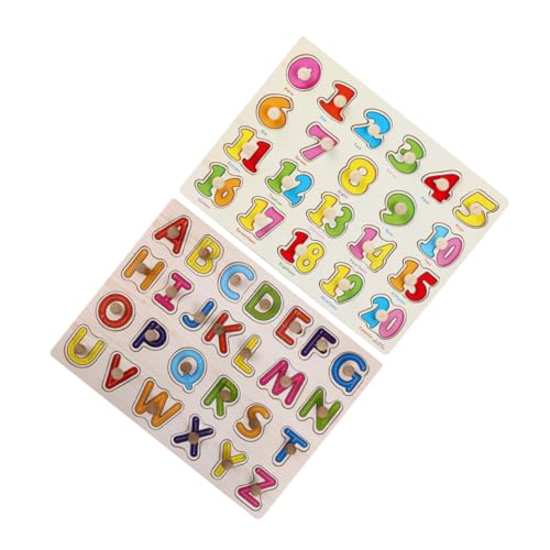 Holibanna 2Er Set Vorschulspielzeug Puzzles Babyspielzeug Buchstabenpuzzle Große Zahlenspielzeug Alphabet Lernspielzeug ABC Puzzle Kleinkind Zahlenspielzeug Alphabet Und Zahlenpuzzle von Holibanna