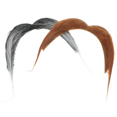 Holibanna 2St Halloween-Bart Fake Beard Fake Schnurrbart Scherzbart Faschingsbart jokebe Bartshampoo und Spülung Gesichts- Halloween-Party-Requisiten Cosplay gefälschter Schnurrbart Stoff von Holibanna