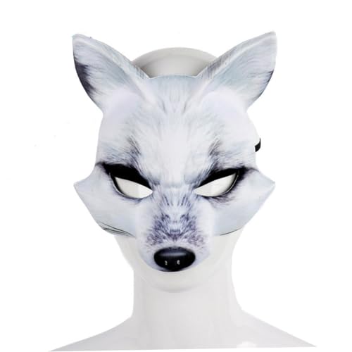 Holibanna 2St Halloween-Maske des weißen Fuchses Kostüm Maske Kabuki-Maskerade Tier halloween masken halloweenmaske kleidung Maskeradekostüm Cosplay-Accessoire Abschlussball Japan Pu rot von Holibanna