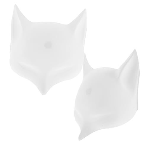Holibanna 2St Handgezeichnete Maske mit Fuchsgesicht tiermasken masken für halloween DIY-Maske Halloween-Maske halloween masken Tiergesichtsmaske DIY-Fuchsmaske aus Kunststoff Plastik Weiß von Holibanna