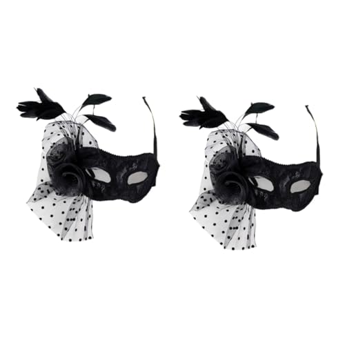 Holibanna 2St Maske halloween mask hallowen masks augenpflaster Personalized mask eye mask Princess mask Decorative mask eyepads masks black lace mask eyemask Kostümzubehör Europäische Mode von Holibanna