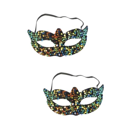 Holibanna 2St Spitze Maske mit Pailletten Damen Kleid Maske halloween masken halloweenmaske Maskerade-Maske Abschlussball Maske Karnevalsmasken für Frauen Abend bilden Stock Fräulein PVC von Holibanna