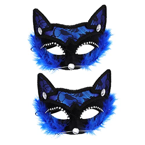 Holibanna 2St katze gesichtsmaske Katzenkostüm für Damen Halloween-Katzenkostüm Katze dekorieren halloween maske halloween-maske Halloween-Augenmasken Gesichtsaccessoires Strass Blue Holibanna 2St katze gesichtsmaske Katzenkostüm für Damen Halloween-Katzenkostüm Katze dekorieren halloween maske halloween-maske Halloween-Augenmasken Gesichtsaccessoires Strass Blue von Holibanna