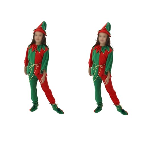 Holibanna 2St kinderkostüm kostüm für kinder weihnachts kostüm elf costume christmas costume Elf-Kostüm Partyzubehör Kleidung durchführen -Outfit Cosplay Performance-Kleidung einstellen von Holibanna
