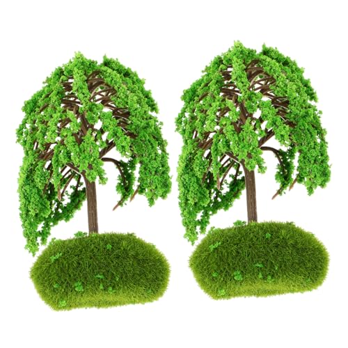 Holibanna 2Stücke Miniatur Bäume für DIY Landschaften Realistische Miniaturbaum Dekoration für Sandtisch Architekturmodelle und Mikrolandschaften von Holibanna