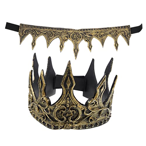 Holibanna Medieval Krone für Herren 2 Stücke Vintage Krone Dekorativ für Halloween Kostümparty Cosplay Hochzeiten Geburtstage von Holibanna
