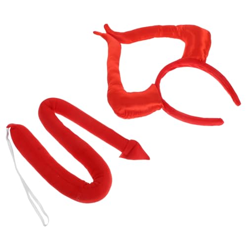 Holibanna 2Stücke Teufelskostüm Set für Halloween Teilig mit Stirnband Satin für Erwachsene für Cosplay Partys Unvergessliches Design von Holibanna