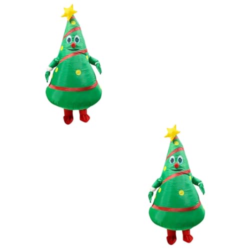 Holibanna 2st Aufblasbares Kostüm Figurbetonte Kleider Enge Kleider Urlaub Figurbetontes Maxikleid Weihnachtsmaskottchenkostüme Weihnachtsbaum-party-outfit Aufblasbares Partykostüm Kleidung von Holibanna
