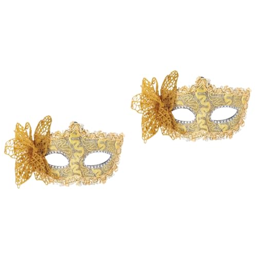 Holibanna 2st Halbgesichtsmaske Schmetterling Paare Maskerade Masken Schmetterlinge Verkleiden Sich Masken Party-maskerade Venezianisch Kostüm Strassdekor Spitze Antoine Fräulein Erwachsener von Holibanna