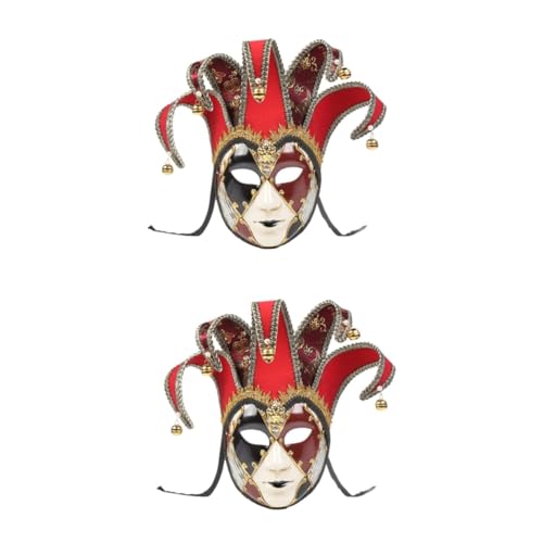 Holibanna 2st Venezianische Vollgesichtsmaske Goldene Maskerademaske Für Frauen Riesige Narrenmaske Narrenhut Karneval Vollgesichtsmaskenkostüm Maskerade Maske Herren Das Gold Mann Gemalt von Holibanna