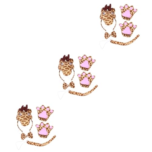 Holibanna 3 Sätze Drei Dimensionales Giraffen-anzieh Set Für Kinder Halloween-tierkostüme Kinder-tier-outfit Halloween-party Für Kinder Karikatur Stoff Erwachsener Stirnband Kleinkind von Holibanna