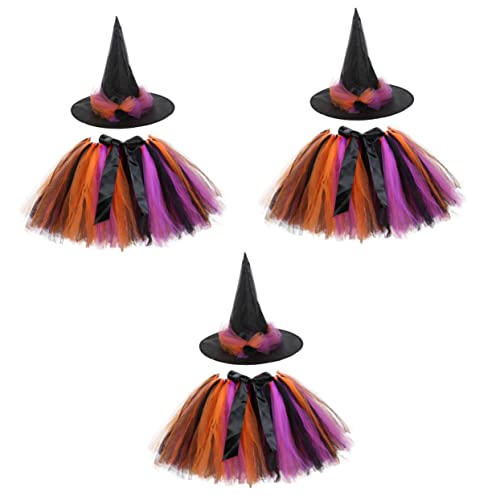 Holibanna 3 Sätze Halloween-Hexen-Tutu-Rock-Anzug Kleinkinder Kleider kurze schwarze Kleider für Damen kostüm halloween kinder halloween kinder kostüme Abendkleider für Frauen formell Hüte von Holibanna