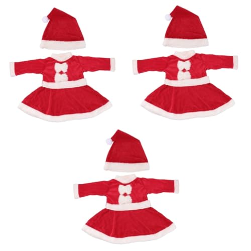 Holibanna 3 Sätze Kleidung Weihnachtsmann-outfits Für Mädchen Weihnachtsanzug Für Mädchen Weihnachtsmannkostüm Für Mädchen Weihnachtsoutfits Europäisch Und Amerikanisch Kind Einstellen von Holibanna