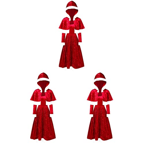 Holibanna 3 Sätze Weihnachten Langarm Umhang Von Frau Weihnachtsmann Make-up-umhang Weihnachtsmann-gewand Frauen Fallen Kleidung Weihnachtskostüme Mädchen Damen Passen Polyester (polyester) von Holibanna