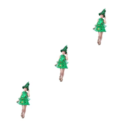 Holibanna 3 Stk Feiertagscharakterkostüm Weihnachtsparty-tutu-kleid Urlaubsoutfit Weihnachtsparty-elfen Verkleiden Sich Weihnachtself-kostüm Kleidung Weihnachtsbaum Weihnachtselfe Kind von Holibanna