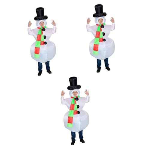 Holibanna 3 Stk Schneemann Aufblasbare Kleidung Weihnachtsoverall Für Erwachsene Aufblasbarer Weihnachtsmannanzug Schneemann-maskottchen-kostüm Weihnachtsmann-kostüm Partykleidung Bilden von Holibanna