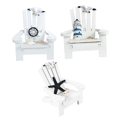 Holibanna 3 Stück Mediterrane Strandstuhl Ornamente Miniatur Strandstuhl Dekoration für Wohnzimmer Bücherregal und Schreibtisch Einzigartige Sommer Deko für Puppenhäuser und von Holibanna