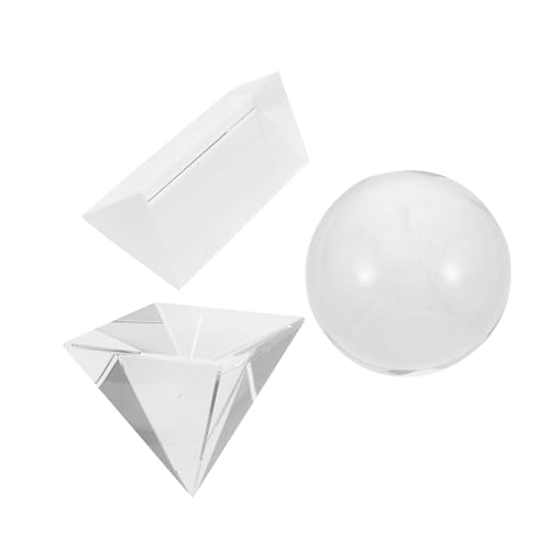 Holibanna 3stücke Teiliges Kristallprisma Optische Prismen Für Physikunterricht Fotografie Und Kreative Lichtspiele Triangular Prism Pyramid Und Kugel Für Wissenschaft Und Home Office von Holibanna
