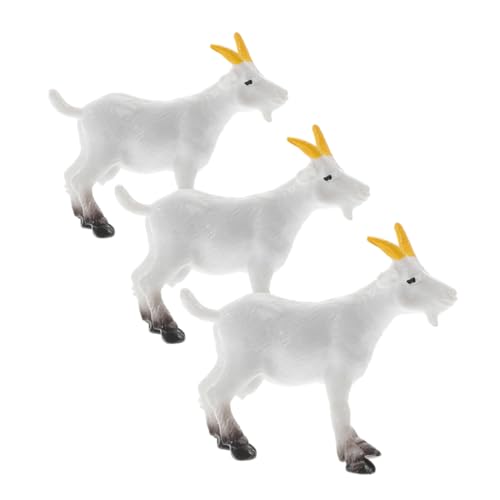 Holibanna 3 Stück Ziegen-Schaf-Figuren Bauernhof-tiermodelle Für Jungen Und Mädchen Kleinkinder Kinder Bauernhof Realistische Miniatur-Dekorationen von Holibanna