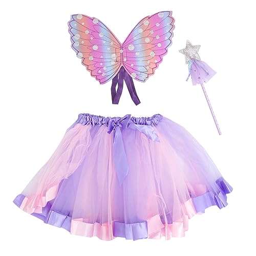 Holibanna Feenstab Und Rock-set 3-teilig Kinderkostümflügel Schmetterlingsflügel Für Party Und Tanz Holibanna Feenstab Und Rock-set 3-teilig Kinderkostümflügel Schmetterlingsflügel Für Party Und Tanz von Holibanna
