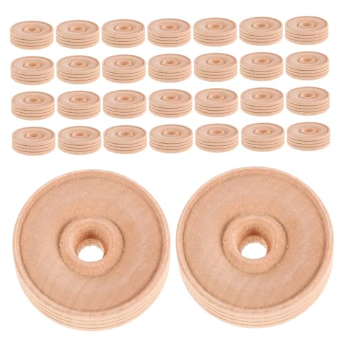 Holibanna 30stücke Holzräder Für Spielzeug Handgefertigte Bastelräder Holzreifen Mit Loch Für DIY-spielzeugautos Und Holzeisenbahnen Natürliche Spielzeugradteile Für Bastelprojekte von Holibanna