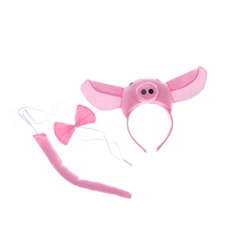 Holibanna 3St Krawatte Abschlussball Anzug Stofftiere Schweinekostüm für Erwachsene kuscheltier Make-up-Stirnband Partykostüm Stirnband Kleidung rosa Kind von Holibanna