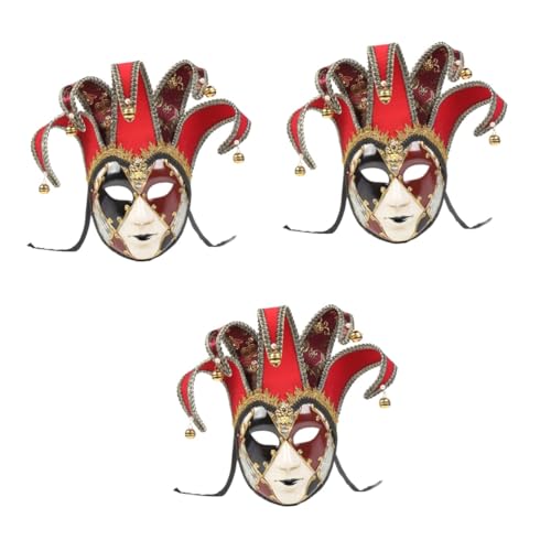 Holibanna 3St Maskerade-Gesichtsabdeckung masquerade theatermaske Maskerade-Maske für Paare antike Maske Outfit Golddekor Venezianische Vollgesichtsmaske Kostüm Vollgesichtsmaske Musik Boris von Holibanna