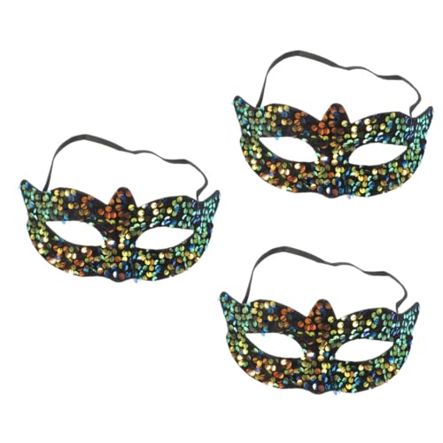 Holibanna 3St Spitze Maske mit Pailletten Kostüm Maske Maskerade-Maske halloween masken halloweenmaske Karnevalsmasken für Frauen tragbare Maskerademaske Abschlussball bilden Requisiten PVC von Holibanna