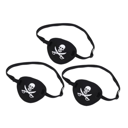 Holibanna 3Stücke Piraten Augenklappen für Cosplay Partys Kreative Augenmaske für Halloween Karneval Themenveranstaltungen von Holibanna