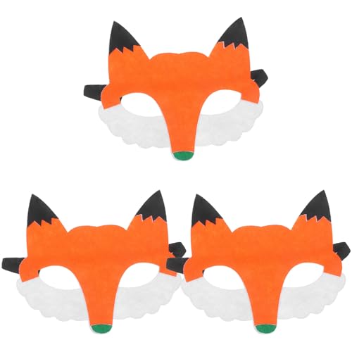 Holibanna 3Stücke Tiermasken für Atmungsaktive Tiermasken Vliesstoff Lebensechte Tiergesichter für Kinderpartys Halloween Kostümpartys Geschenkidee für Kleine Tierfans von Holibanna