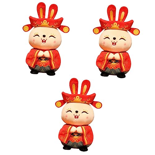 Holibanna 3st Jahr des Hasen-maskottchens Jahr des Hasenmaskottchens Kaninchen-Maskottchen-Puppe Jahr Der Hasenpuppen Hase Gefülltes Maskottchen-Spielzeug Geschenk Pp Baumwolle Füllung China von Holibanna