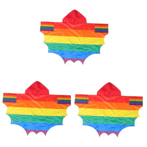 Holibanna 3St Kostüme für Erwachsene schwuler Regenbogenumhang Party Flaggen Kleider Regenbogenmantel Umhang mit LGBT-Flagge Erwachsener Ente amerikanische Flagge schmücken Banner Polyester von Holibanna