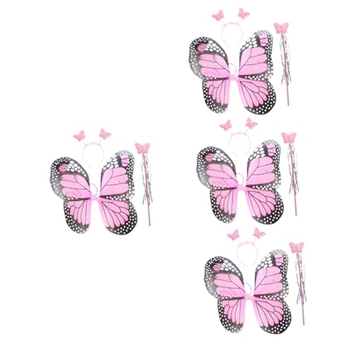 Holibanna 4 Sätze Schmetterlingsflügel eingestellt Schmetterlinge Winkelflügel für Mädchen Kinder feenkostüm Kinder schmetterlingsflügel Kinderkleid kostüme Kinderfeenflügel Kostüm Flügel von Holibanna