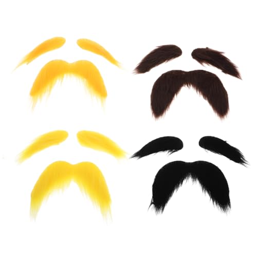 Holibanna 4 Sätze Teiliges Falscher Schnurrbart und Augenbrauen Set Selbstklebend Realistisch Leichter und Augenbrauen Party Kostüm Zubehör für Halloween Cosplay Maskerade und Foto Booth von Holibanna