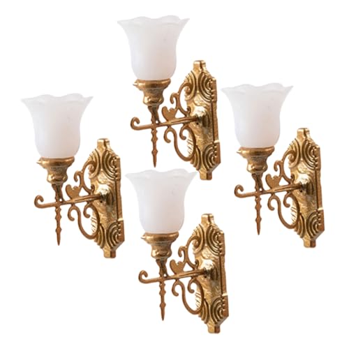 Holibanna 4 Stück Miniatur Wandlampen Weiß LED Simulation Lampe für Puppenhaus Sandtisch Modellbau Dekoration Zubehör Holibanna 4 Stück Miniatur Wandlampen Weiß LED Simulation Lampe für Puppenhaus Sandtisch Modellbau Dekoration Zubehör von Holibanna